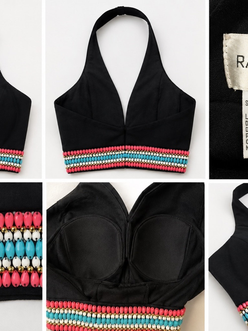 Rachel Allen Beaded Crop Top